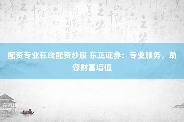 配资专业在线配资炒股 东正证券：专业服务，助您财富增值