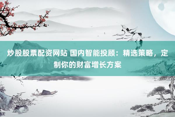 炒股股票配资网站 国内智能投顾：精选策略，定制你的财富增长方案