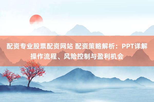 配资专业股票配资网站 配资策略解析：PPT详解操作流程、风险控制与盈利机会